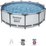 Каркасный бассейн BESTWAY STEEL PRO MAX 366х100см, 9150л + фильтр-насос 2006 л/ч, лестница 56418 BW